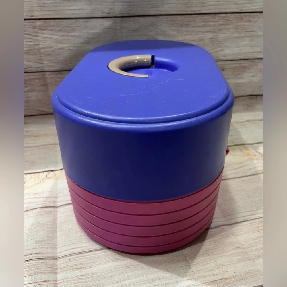 Caboodles Cosmetic Makeup Case 2642 Purple 80s Vintage w/ Mirror